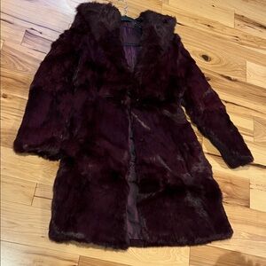 Elegant Burgundy Teddy Jacket